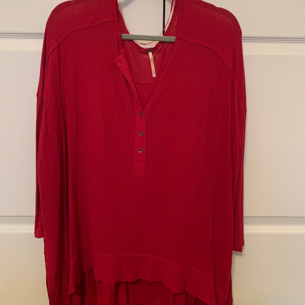 Free people long sleeve waffle knit